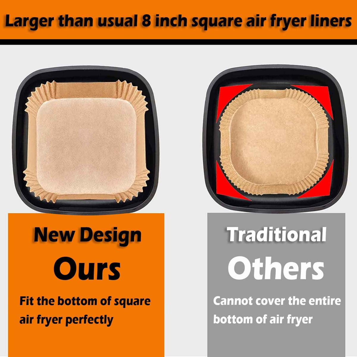 Air Fryer Liners, Airfryer Liners Disposable Square 9 Inch for 5-8QT Basket, Parchment Paper for Air Fryer Non-Stick Air Fryer Paper, Food Grade Air Fryer Parchment Paper Liners for Roasting Microwave 🍁 All In One Marketplace Canada