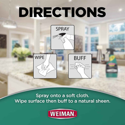 Weiman Granite Cleaner and Polish - 12 Fluid Ounce - Enhances Natural Color in Granite, Quartz, Marble, Soap Stone and More 🍁 All In One Marketplace Canada