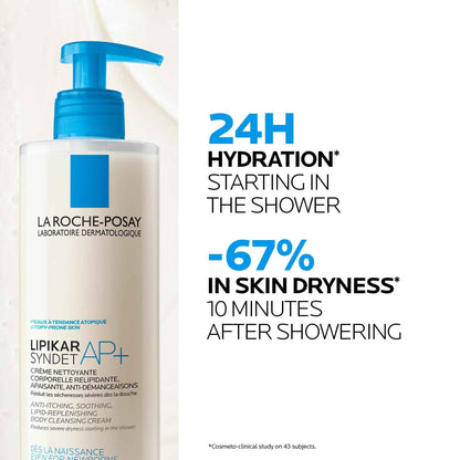 La Roche-Posay Body Wash, Lipikar Syndet AP+ Anti-Itch Body Wash For Eczema-prone Skin with Shea Butter & Niacinamide, Fragrance Free, Suitable for Sensitive Skin, 400ml 🍁 All In One Marketplace Canada