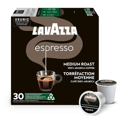 Lavazza Espresso Medium Roast K-Cup Coffee Pods, 30 Count For Keurig Coffee Makers 🍁 All In One Marketplace Canada