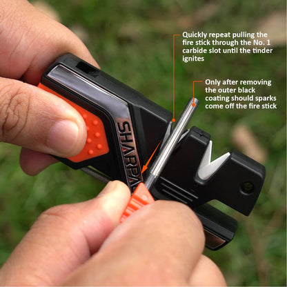 SHARPAL 101N 6-in-1 Pocket Knife Sharpener & Survival Tool, with Fire Starter, Whistle & Diamond Sharpening Rod, Quickly Repair, Restore and Hone Straight and Serrated Blade 🍁 All In One Marketplace Canada