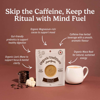 Organic Traditions Mind Fue Mushroom Coffee Alternative, Instant Blend, 5oz 🍁 All In One Marketplace Canada