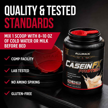 ALLMAX CASEIN-FX Casein Protein Powder, Chocolate, 2 lb, 27 Servings 🍁 All In One Marketplace Canada