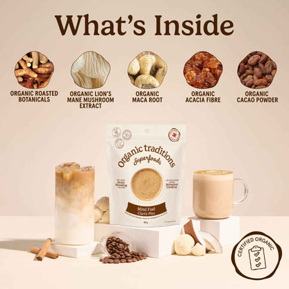 Organic Traditions Mind Fue Mushroom Coffee Alternative, Instant Blend, 5oz 🍁 All In One Marketplace Canada