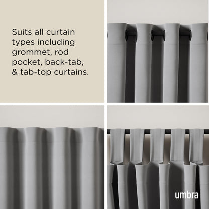 Umbra Twilight Double Curtain Rod Set – Wrap Around Design Ideal for Blackout or Room Darkening Panels, 66 to 144 Inches, Black 🍁 All In One Marketplace Canada
