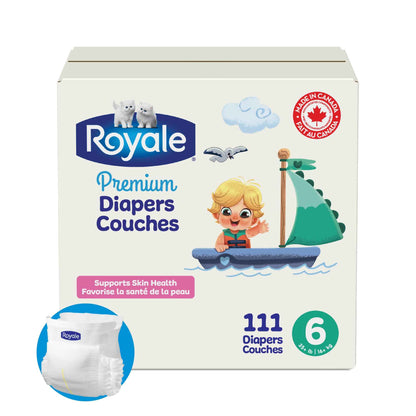 Royale Premium Diapers, Size 6 (35+ lb), 111 Count, Disposable Baby Diapers (Packaging may vary) 🍁 All In One Marketplace Canada