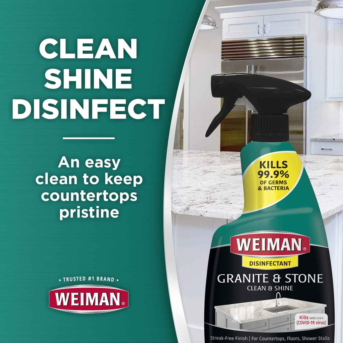 Weiman Granite Cleaner and Polish - 12 Fluid Ounce - Enhances Natural Color in Granite, Quartz, Marble, Soap Stone and More 🍁 All In One Marketplace Canada