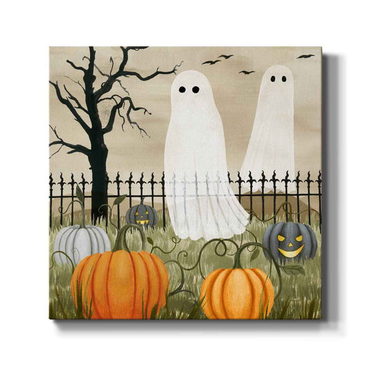 Renditions Gallery Modern Canvas Wall Art Pictures for Office Decorations Halloween Hunted Pumpkin Patch Premium Wall Hanging Wooden Artwork for Livingroom Kitchen Paintings - 24"X24" LT508