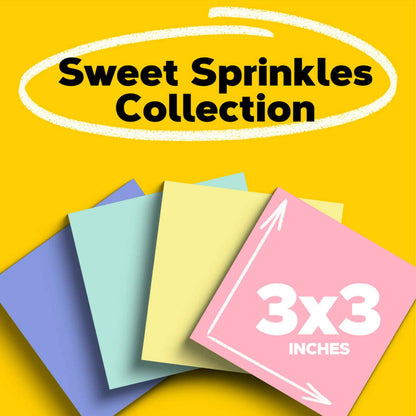 Post-it Greener Notes, 24 Bulk Sticky Note Pads, 3 x 3 in., Made with 100% Recycled Paper, Sweet Sprinkles Collection 🍁 All In One Marketplace Canada