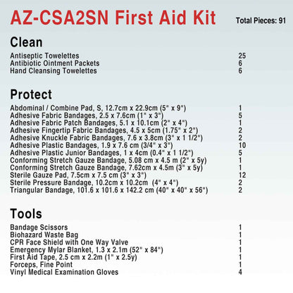 First Aid Central AZ-CSA2SN Type 2 25-Person Basic First Aid Kit, 91 Pieces 🍁 All In One Marketplace Canada