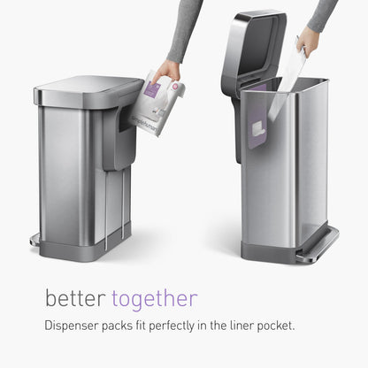 simplehuman Code M 100 Count, Dispenser Pack Custom Fit Liners, Drawstring Trash Bags, 45L / 11.9 Gallons, White 🍁 All In One Marketplace Canada