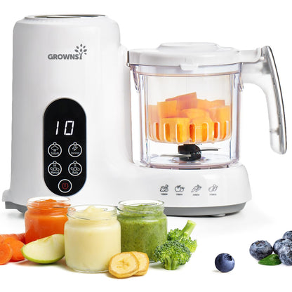 Grownsy Baby Food Maker with Steam Basket, One Step Baby Food Processor Steamer Puree Blender Grinder Mills Machine, Auto Cooking Grinding and Sterilizing for Healthy Homemade Food, BPA-Free 🍁 All In One Marketplace Canada
