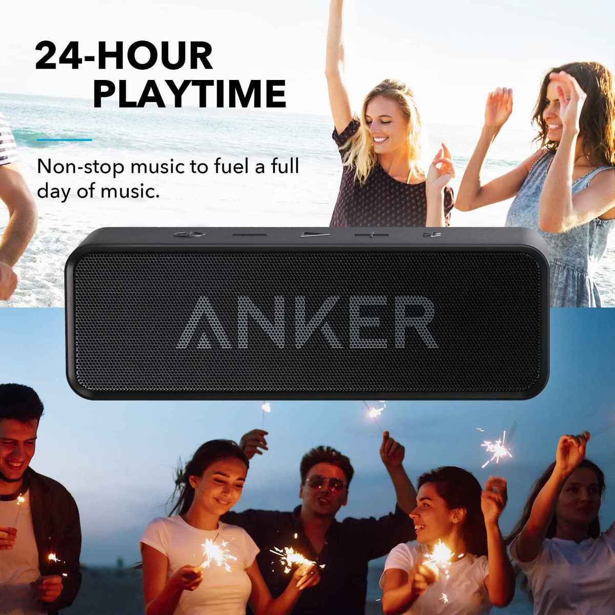 Upgraded, Anker Soundcore Bluetooth Speaker with IPX5 Waterproof, Stereo Sound, 24H Playtime, Portable Wireless Speaker for iPhone, Samsung and More 🍁 All In One Marketplace Canada