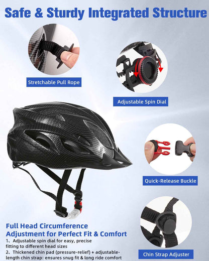 Zacro Bike Helmet Adult Men Women - CPSC Safety Certified Lightweight Bicycle Helmet with Detachable Sun Visor, Mountain Bike Helmet Suitable for Men Women Adults Youth 🍁 All In One Marketplace Canada