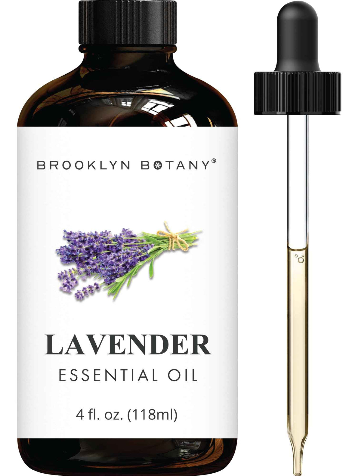 Brooklyn Botany Lavender Essential Oil - Huge 118 ml - with Glass Dropper - for Aromatherapy and Diffuser 🍁 All In One Marketplace Canada