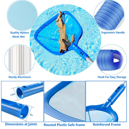 FBSPORT Pool Skimmer Net with Telescopic Pole, 59 inch Swimming Pool Leaf Net, Fine Mesh Pool Net, Pool Cleaner Maintenance Tool-Easy to Collecting Leaves for Swimming Pools, Hot Tubs, Ponds 🍁 All In One Marketplace Canada
