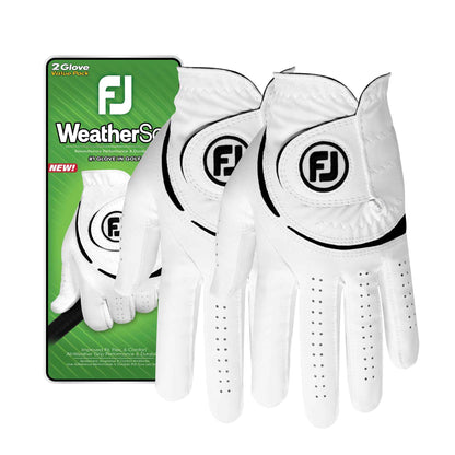 FootJoy Men's WeatherSof 2-Pack Golf Glove, White, Medium, Worn on Left Hand 🍁 All In One Marketplace Canada