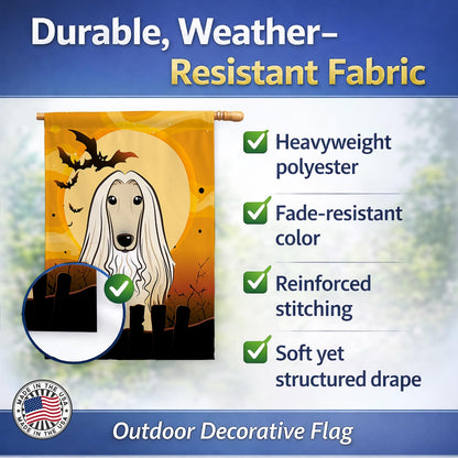 Caroline's Treasures BB1802CHF Halloween Afghan Hound Canvas House Size Flag, Multicolor, Large