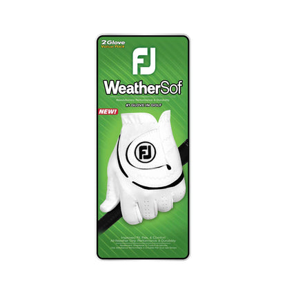 FootJoy Men's WeatherSof 2-Pack Golf Glove, White, Medium, Worn on Left Hand 🍁 All In One Marketplace Canada