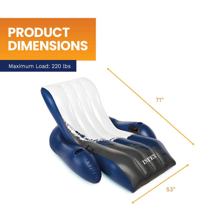 Intex Floating Recliner Inflatable Lounge, 71" X 53", Blue, 58868EP 🍁 All In One Marketplace Canada