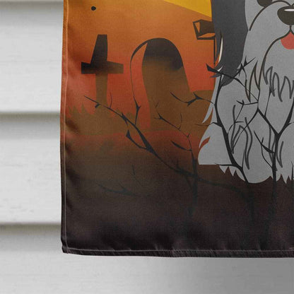 Caroline's Treasures BB4355CHF Halloween Shih Tzu Black Silver Flag Canvas House Size, Large, Multicolor
