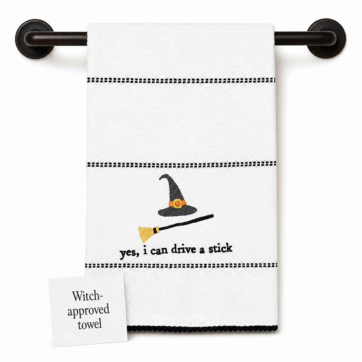 Mud Pie Halloween Towel, Drive Stick, 16 1/2" x 26"