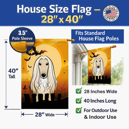 Caroline's Treasures BB1802CHF Halloween Afghan Hound Canvas House Size Flag, Multicolor, Large