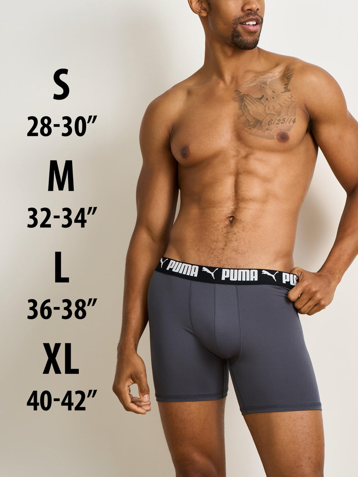 Puma Men's 4 Pack Active Stretch Boxer Briefs, Black/Grey, Medium 🍁 All In One Marketplace Canada