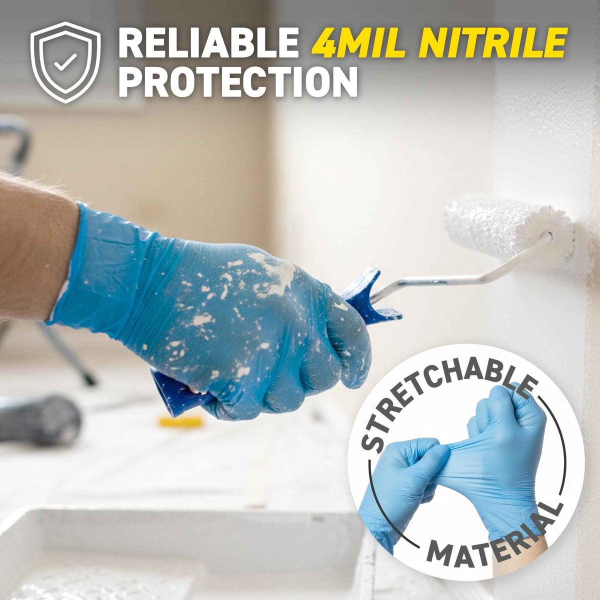 72HRS Blue Nitrile Gloves - 4 Mil Disposable Gloves (200 Pieces, Medium) 🍁 All In One Marketplace Canada