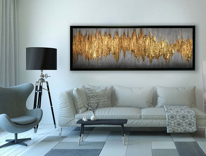 Large Gold Abstract Artwork-Canvas Wall art- Fine Art