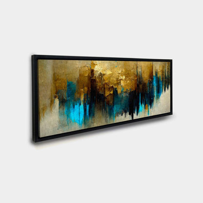 Wall Art Gold and Blue Abstract-Canvas Wall art- Fine Art