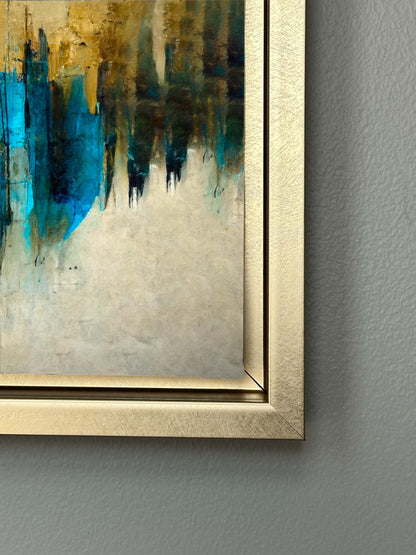 Wall Art Gold and Blue Abstract-Canvas Wall art- Fine Art
