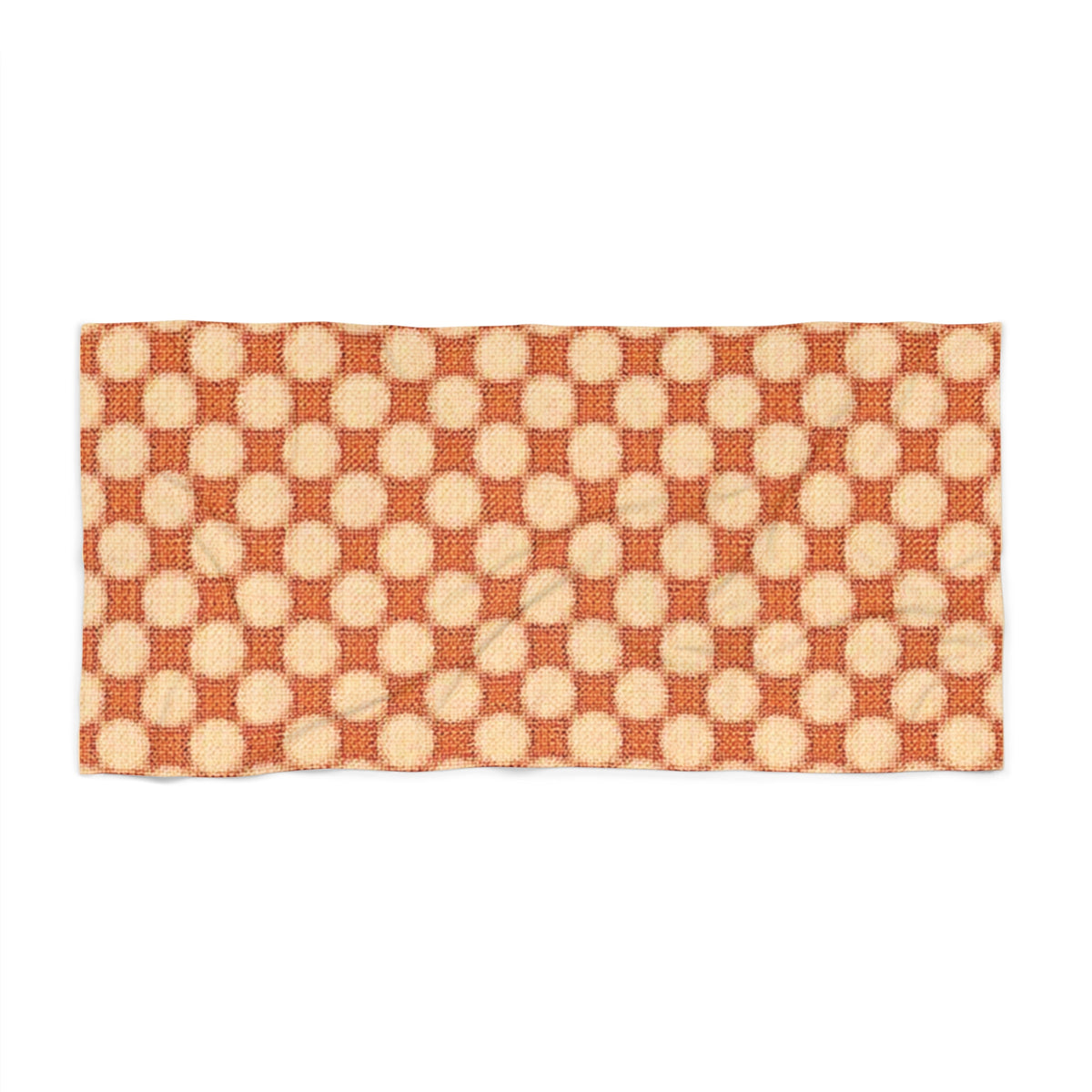 Retro Checkerboard Beach Towel – Orange Vintage Geometric Pattern