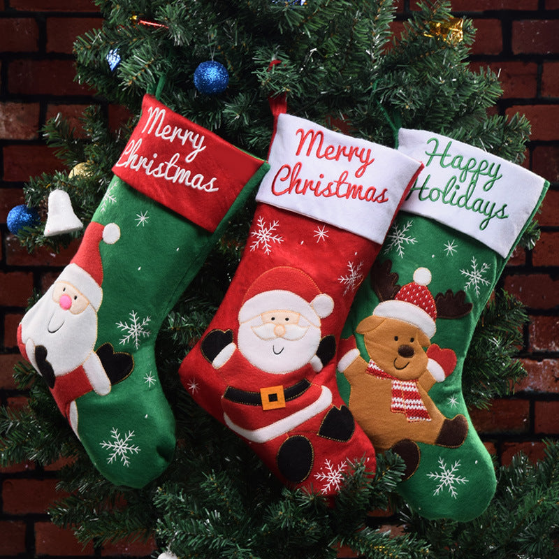 Christmas Stocking Pendant – Elk & Santa Hanging Decoration