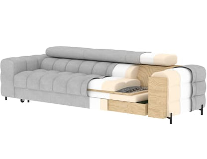 Festello 3 Seater Sleeper Sofa - Emerald Green