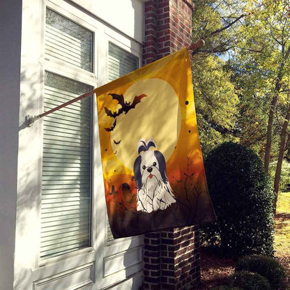 Caroline's Treasures BB4354CHF Halloween Shih Tzu Black White Flag Canvas House Size, Large, Multicolor