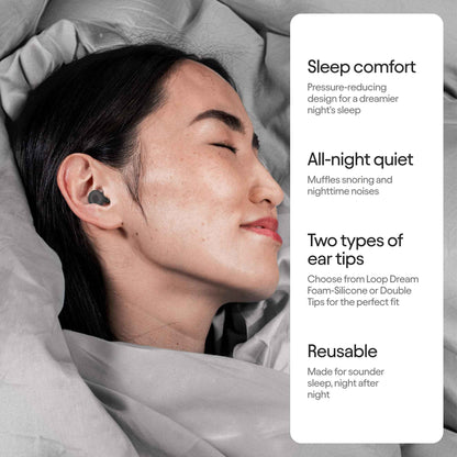Loop Dream – Silicone/Memory Foam Earplugs for Sleep Comfort | Comfortable Ear Plugs for Muffling Snoring & Sleeping | Customized Fit | 27dB (SNR) Noise Reduction 🍁 All In One Marketplace Canada