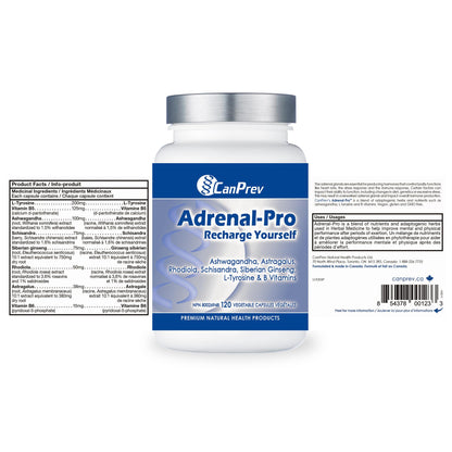 CanPrev Adrenal-Pro Recharge Yourself, 120 Vegan V-Caps with Siberian Ginseng, 30-Day Supply with Ashwagandha, Astragalus, L-Tyrosine, B5 & B6 - Supports Energy Levels, Physical and Mental Vitality 🍁 All In One Marketplace Canada