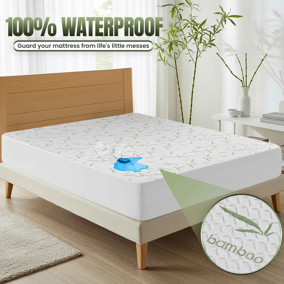 Utopia Bedding Waterproof Mattress Protector Twin XL Size, Bamboo Viscose Mattress Cover 200 GSM, Fits 15 Inches Deep, Breathable, Fitted Style with Stretchable Pockets 🍁 All In One Marketplace Canada
