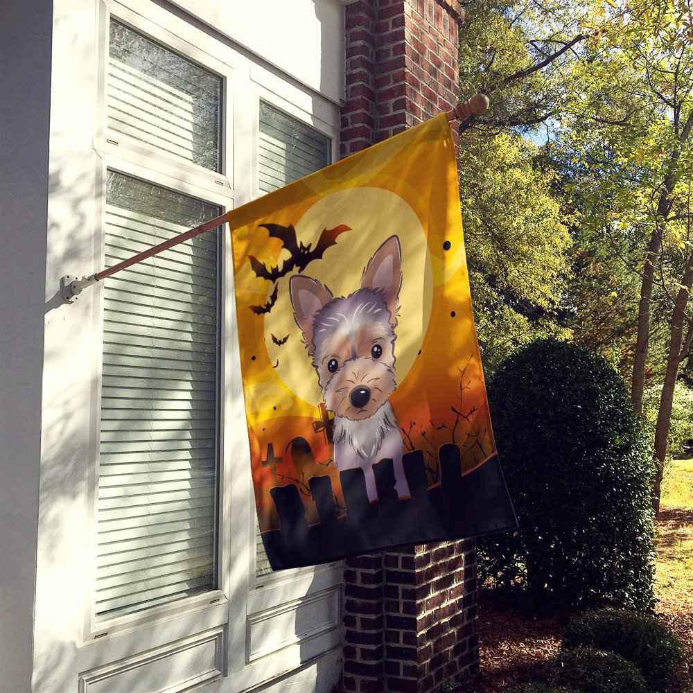 Caroline's Treasures BB1790CHF Halloween Yorkie Puppy Canvas House Size Flag, Multicolor, Large