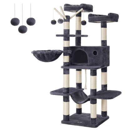 FEANDREA Cat Tree, Large Cat Tower, 64.6 Inches Cat Activity Center 🍁 All In One Marketplace Canada
