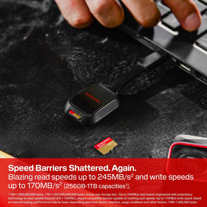 SANDISK 256GB Extreme microSD UHS-I Card - Up to 245MB/s Read Speed and 170MB/s Write Speed, 5.3K Video, 4K UHD Video, high-Performance for Action cams, Drones, Android Devices - SDSQXH9-256G-GZ6MA