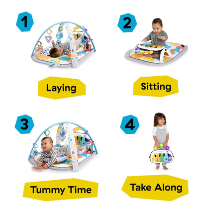 Baby Einstein 4-in-1 Kickin' Tunes Music and Language Play Gym and Piano Tummy Time Activity Mat 🍁 All In One Marketplace Canada