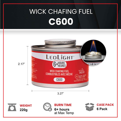 6 Pack Chafing Fuel 6 Hour Burn – Odorless, Smokeless & Spill-Proof Wick, 7.8oz Food Warmer Fuel for Chafing Dish Buffet Set & Catering Use, LeoLight 🍁 All In One Marketplace Canada