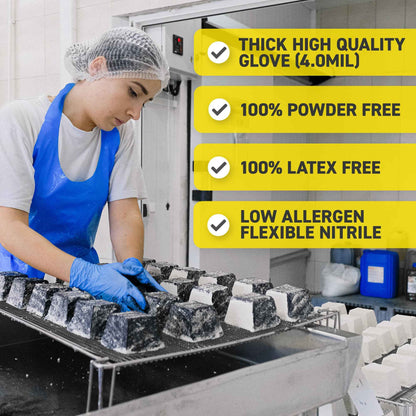 72HRS Blue Nitrile Gloves - 4 Mil Disposable Gloves (200 Pieces, Medium) 🍁 All In One Marketplace Canada