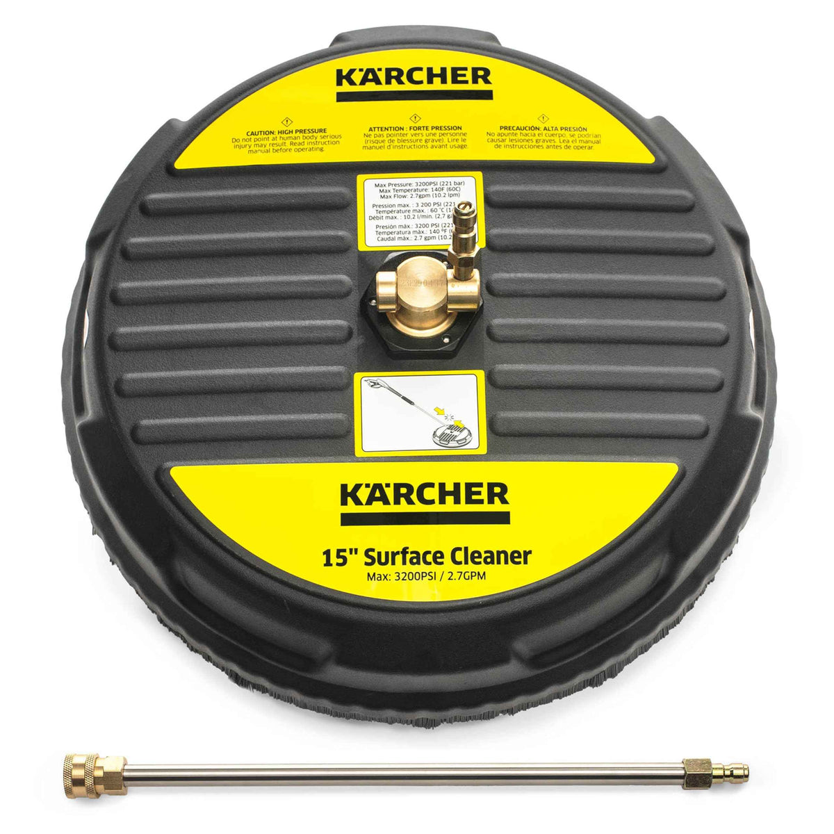 Karcher Universal 15" Pressure Washer Surface Cleaner Attachment, Power Washer Accessory - 1/4" Quick-Connect, 3200 PSI 🍁 All In One Marketplace Canada