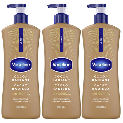 Vaseline Cocoa Radiant Lotion Ultra-Hydrating 72H Moisture, 600mL, 3-Pack 🍁 All In One Marketplace Canada
