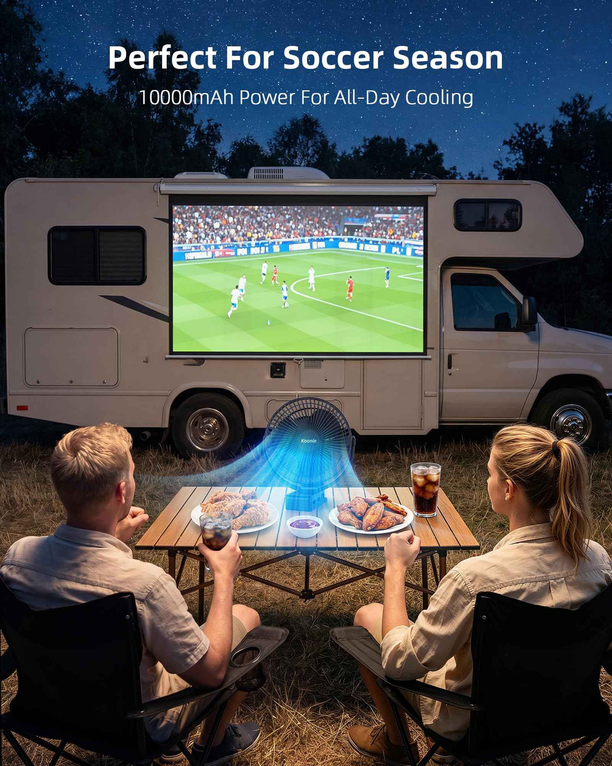 Koonie 10000mAh Clip on Fan Rechargeable, 8-Inch Battery Operated Desk Fan, USB Fan with 4 Speeds, Strong Airflow Sturdy Clamp for Golf Cart Office Desk Outdoor Travel Camping Tent Gym Treadmill,Black 🍁 All In One Marketplace Canada