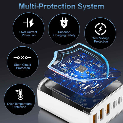 USB C Charger Block,65W 6-Port Multi Device Fast Charger PD QC Wall Adapter 🍁 All In One Marketplace Canada