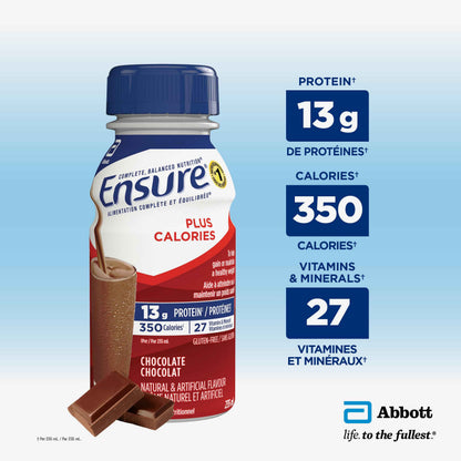Ensure Plus Calories, Nutritional Supplement Shake Value Pack, To Help With Healthy Weight Gain Or Maintenance, Chocolate, 24 x 235-mL Bottles 🍁 All In One Marketplace Canada